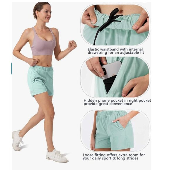 Aqua Gym Fitness Quick Dry 4" Athletic Shorts - Picture 5 of 6